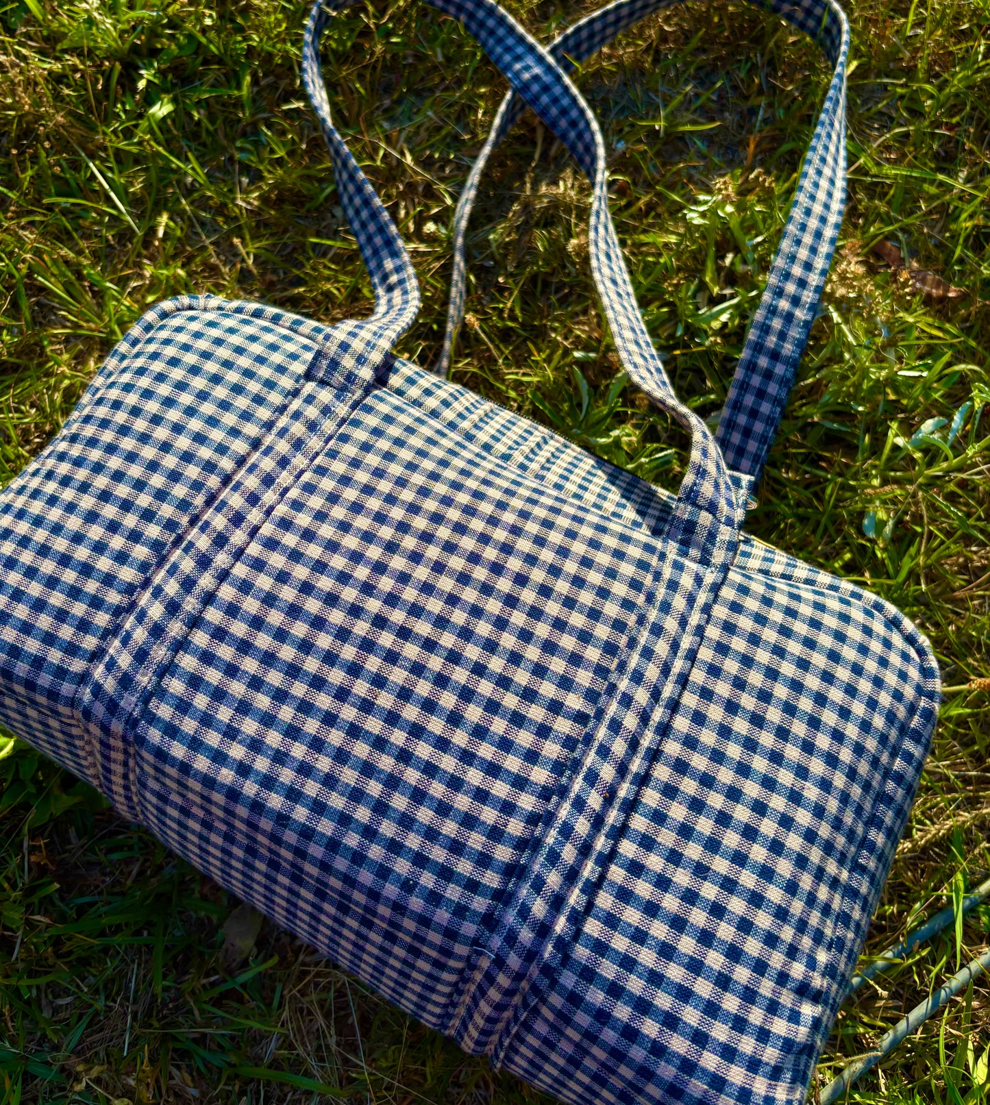 Handmade ONE OF A KIND Plaid Bowler Bag