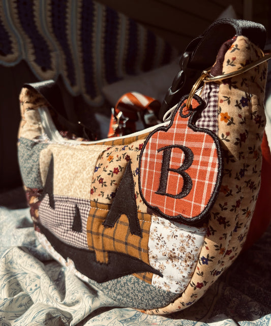 Custom Initial Pumpkin Bag Tag
