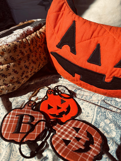 Custom Initial Pumpkin Bag Tag