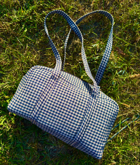 Handmade ONE OF A KIND Plaid Bowler Bag