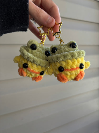 Chick in Frog Hat Keychain