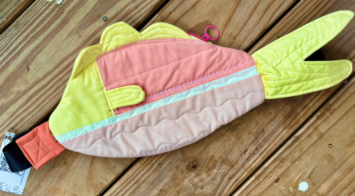 Handmade ONE OF A KIND Fish Crossbody Bag