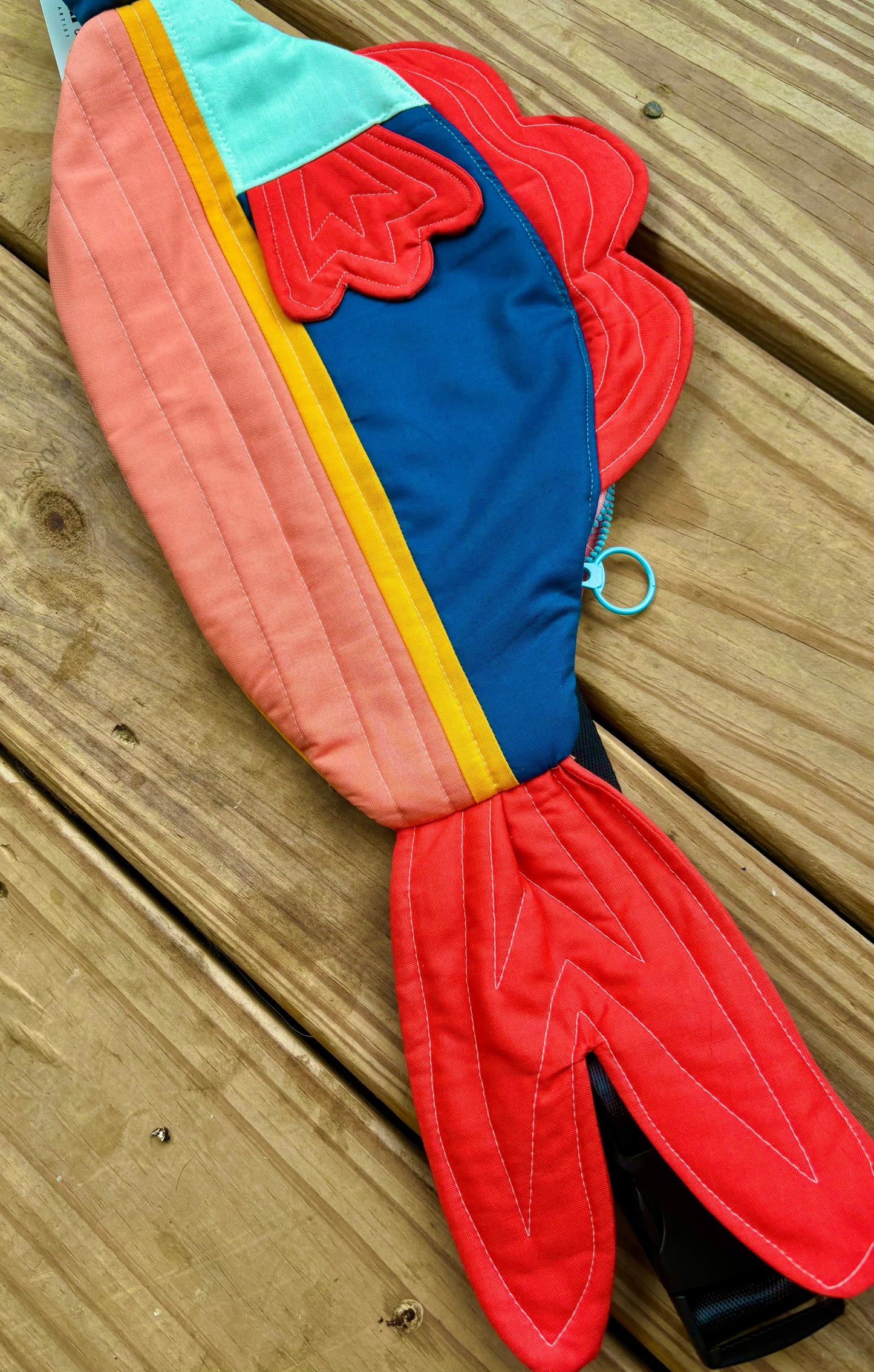 Handmade ONE OF A KIND Fish Crossbody Bag