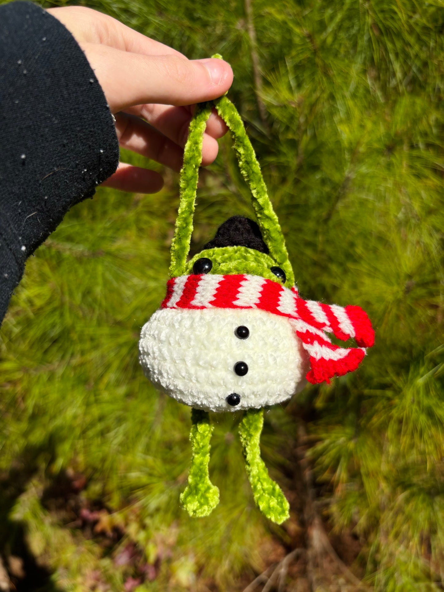 Snowman Frog Bag Charm