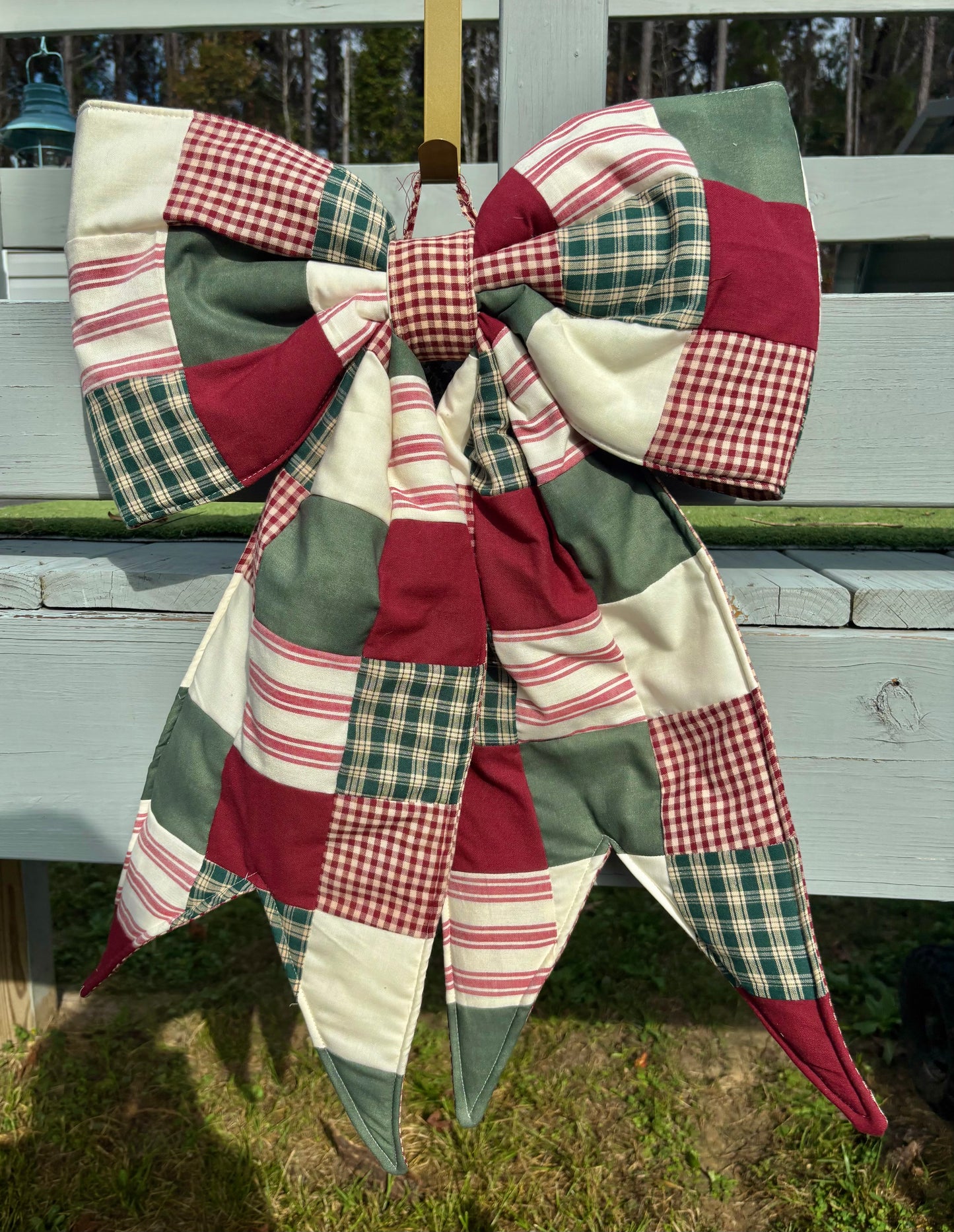 Christmas REVERSIBLE Bow Door Hanger/ Tree Topper