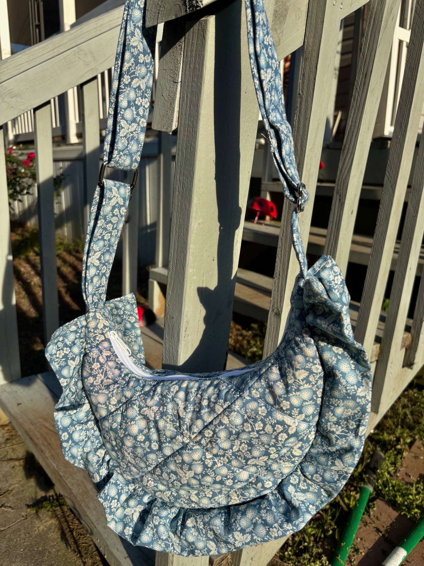 Handmade ONE OF A KIND Vintage Strawberry Crescent Bag
