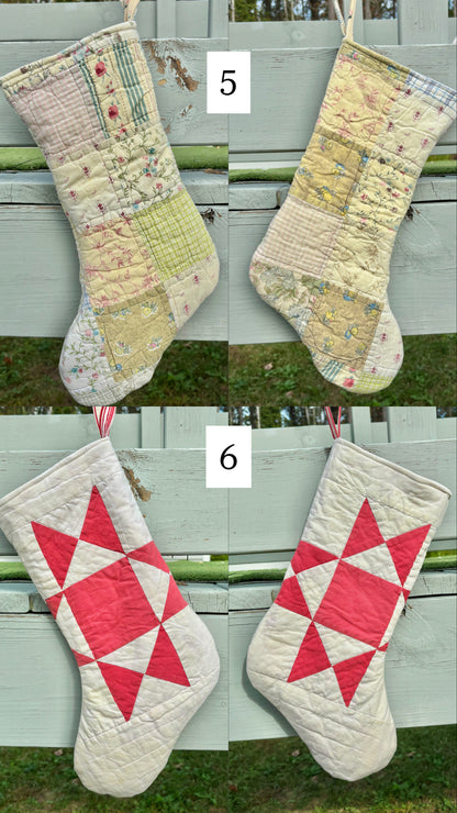Reworked Vintage Quilt One of a Kind Stockings