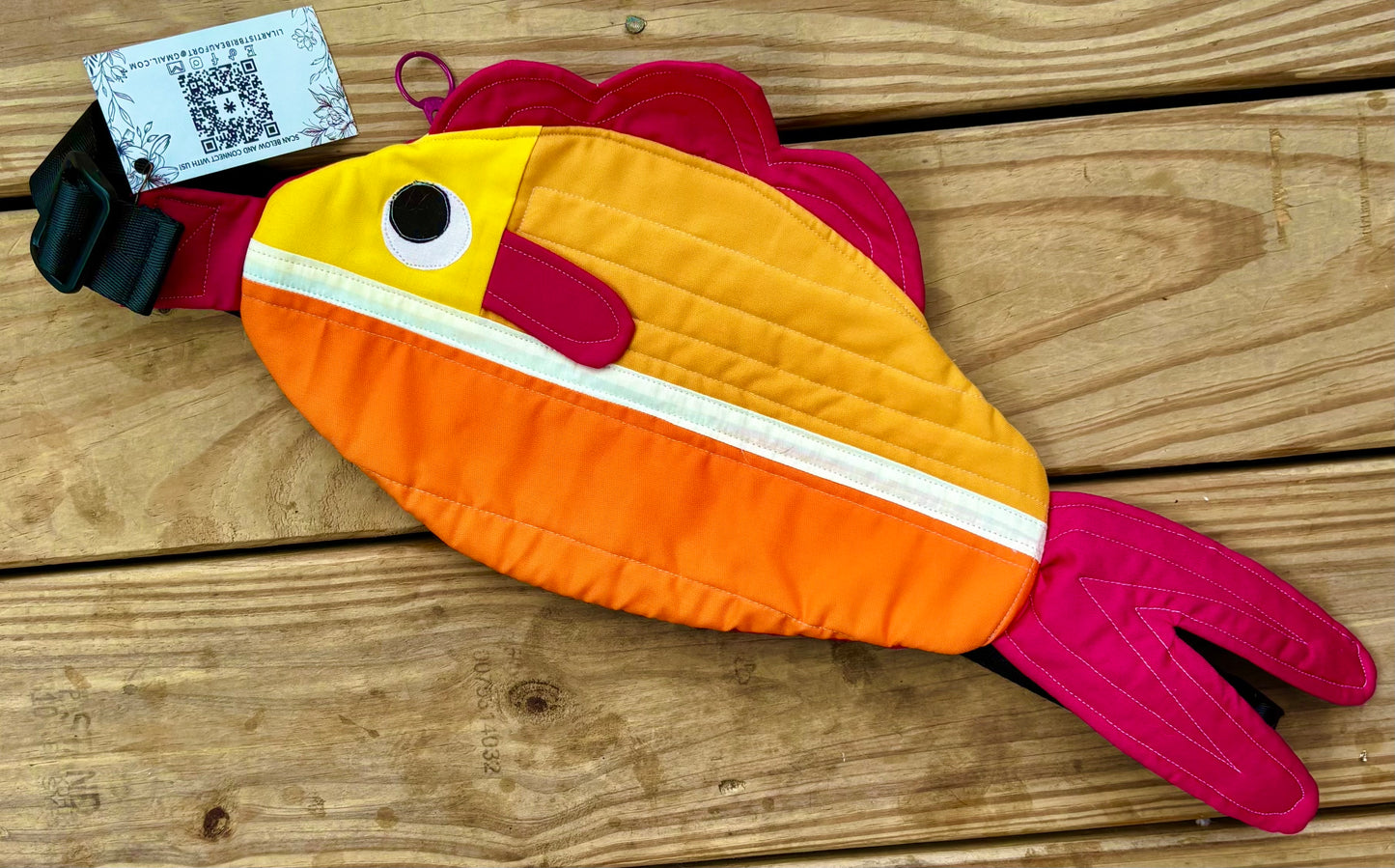 Handmade ONE OF A KIND Fish Crossbody Bag