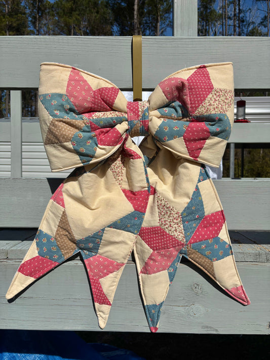 Pink & Blue Stars REVERSIBLE Bow Door Hanger