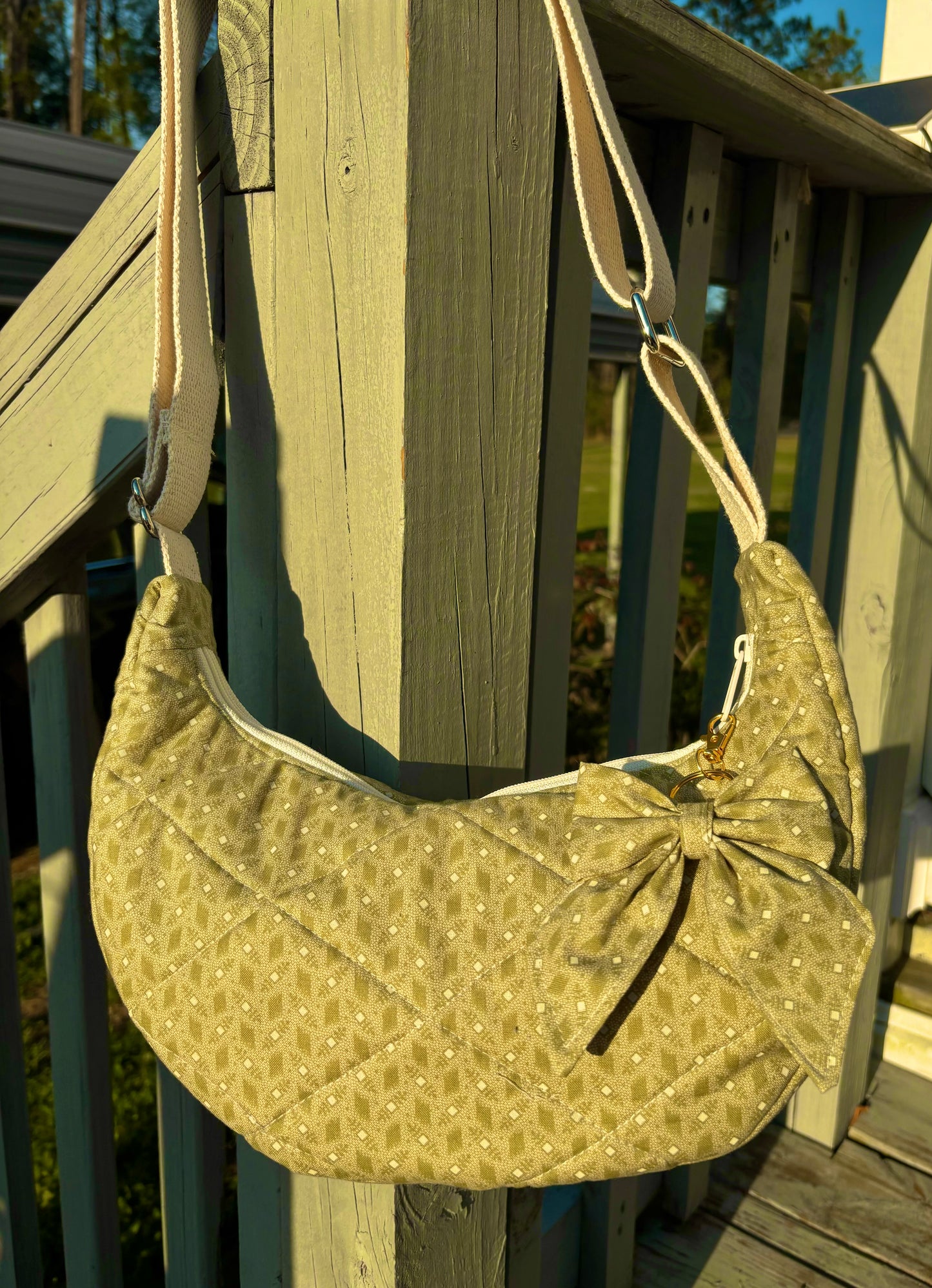 Handmade ONE OF A KIND Vintage Crescent Bag with Bag Charm