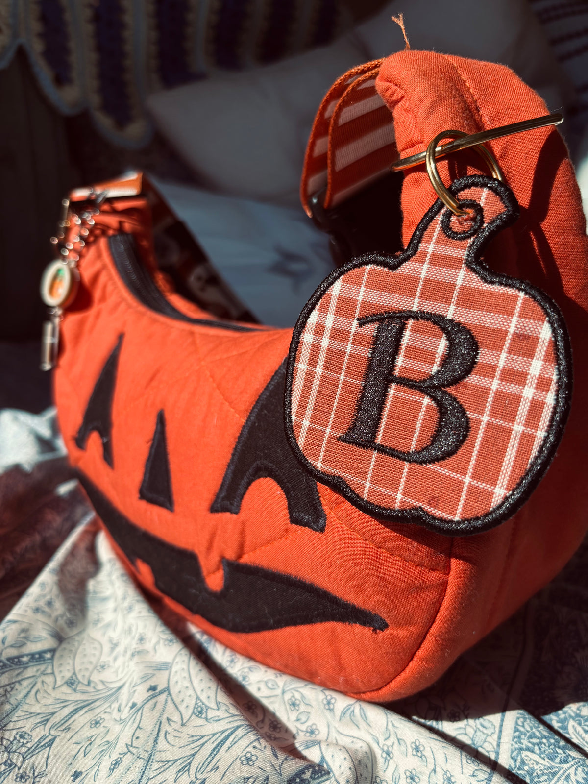 Custom Initial Pumpkin Bag Tag