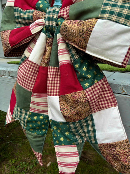 Patchy Christmas REVERSIBLE Bow Door Hanger/ Tree Topper