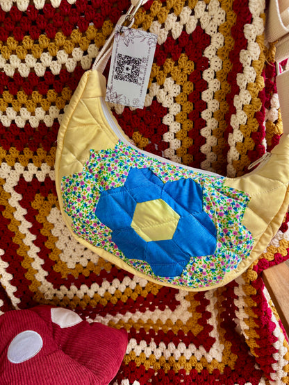 Handmade ONE OF A KIND Vintage Flower block Bag