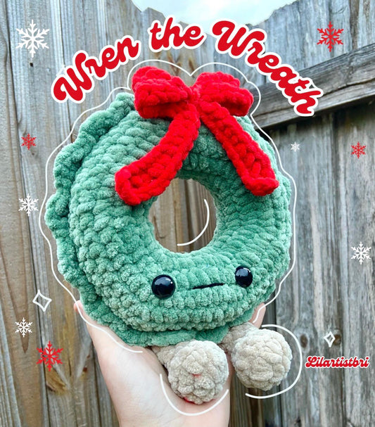 Crochet Amigurumi Wren The Wreath Pattern/ Christmas Wreath PATTERN ONLY/ NOT physical item/ Holidays Christmas