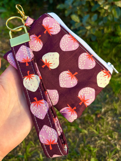 Wristlet Coin Pouch Duo Strawberry Collection