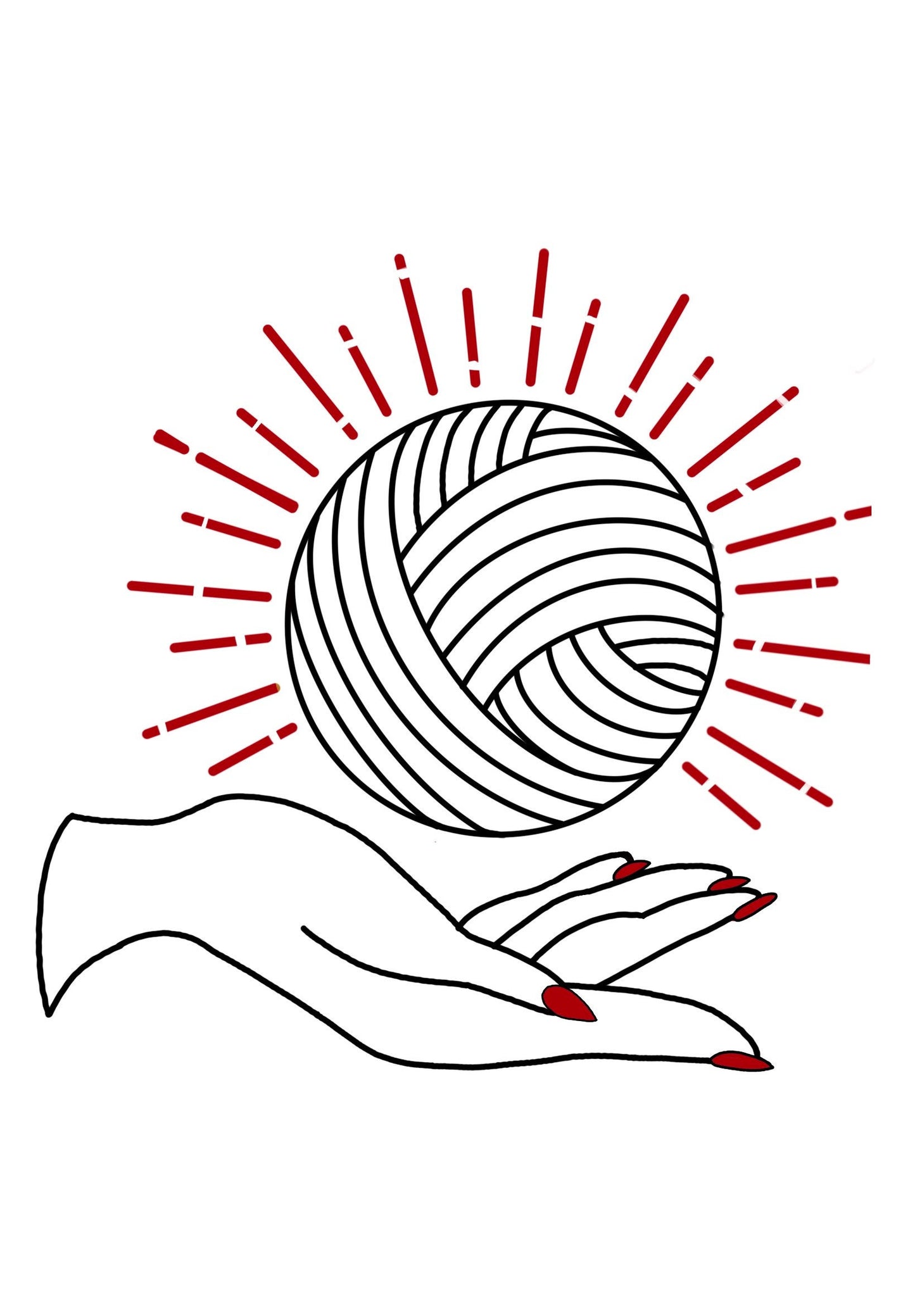 Boho Hand Yarn sticker / Crochet, Knit, Fiber Art, Yarn, Funny, Cute, Waterproof