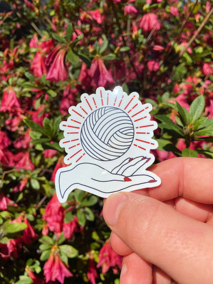 Boho Hand Yarn sticker / Crochet, Knit, Fiber Art, Yarn, Funny, Cute, Waterproof