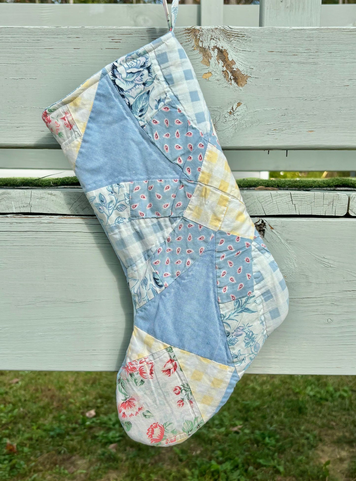 Reworked Vintage Quilt One of a Kind Stockings