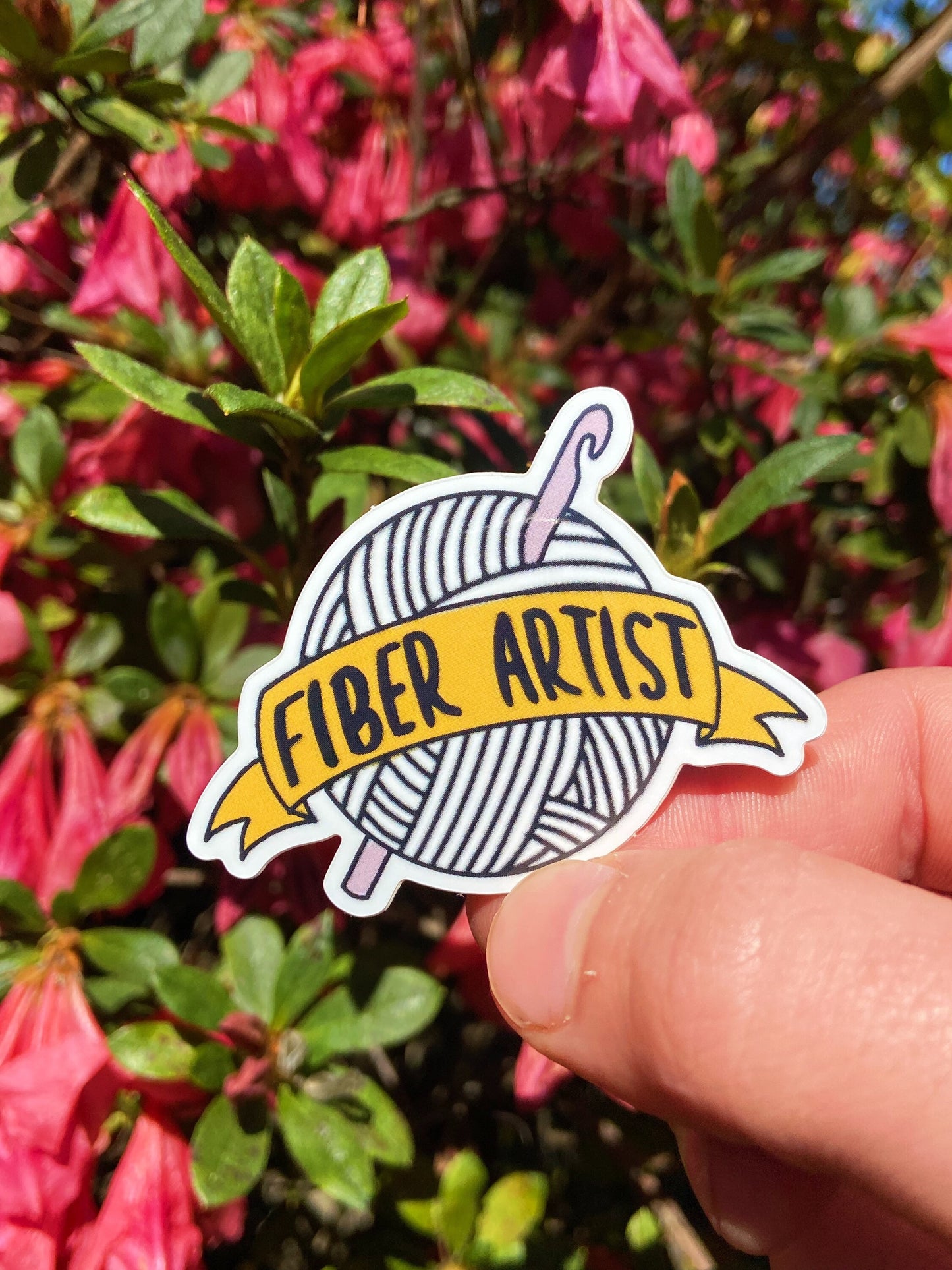 Sticker “Fiber Artist”/ Crochet, Knit, Fiber Art, Yarn, Sticker, Water Proof