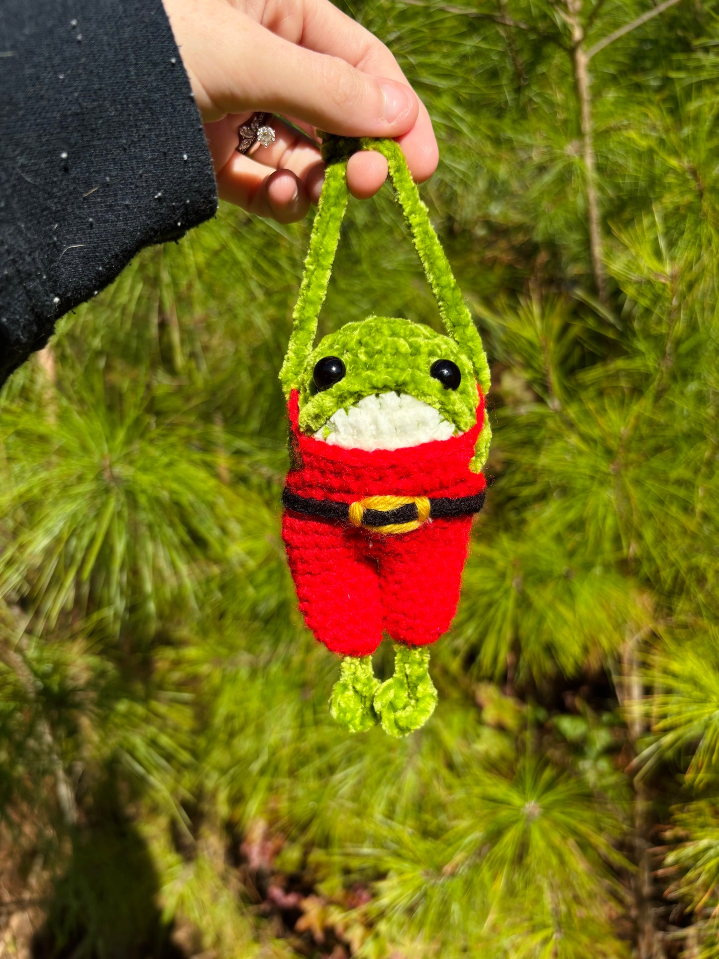 Santa Overalls Frog Bag Charm