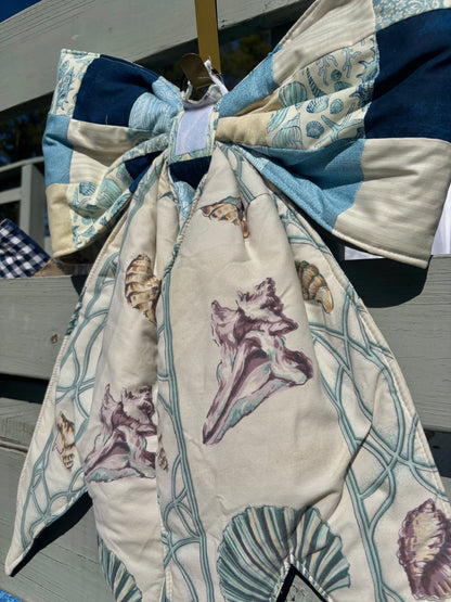 Coastal Hand Pieced REVERSIBLE Bow Door Hanger