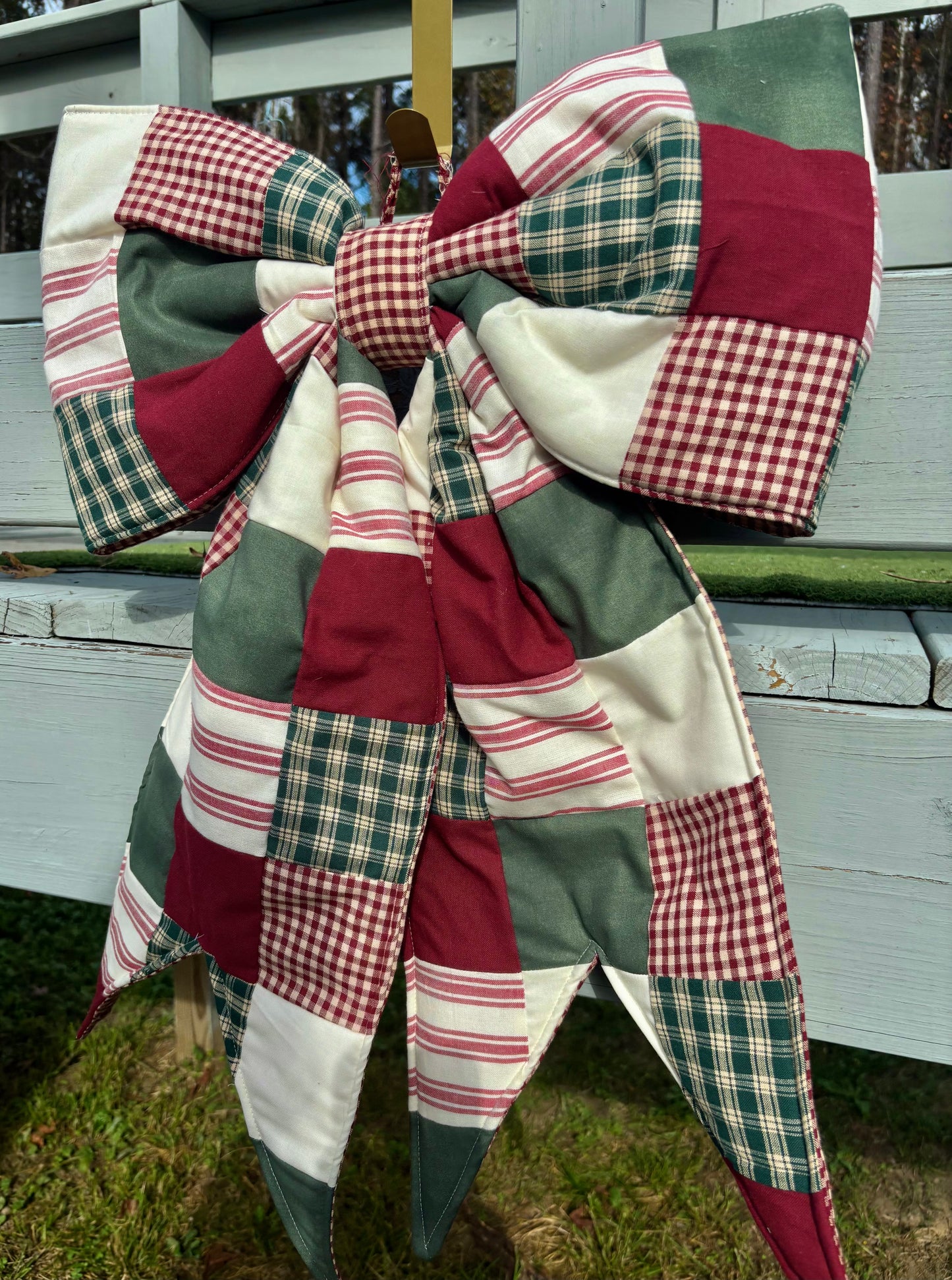 Christmas REVERSIBLE Bow Door Hanger/ Tree Topper