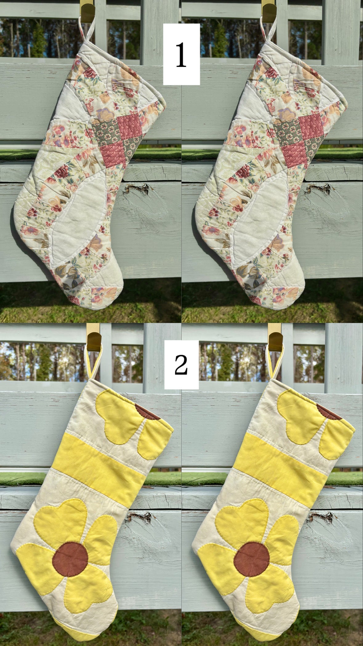 Reworked Vintage Quilt One of a Kind Stockings