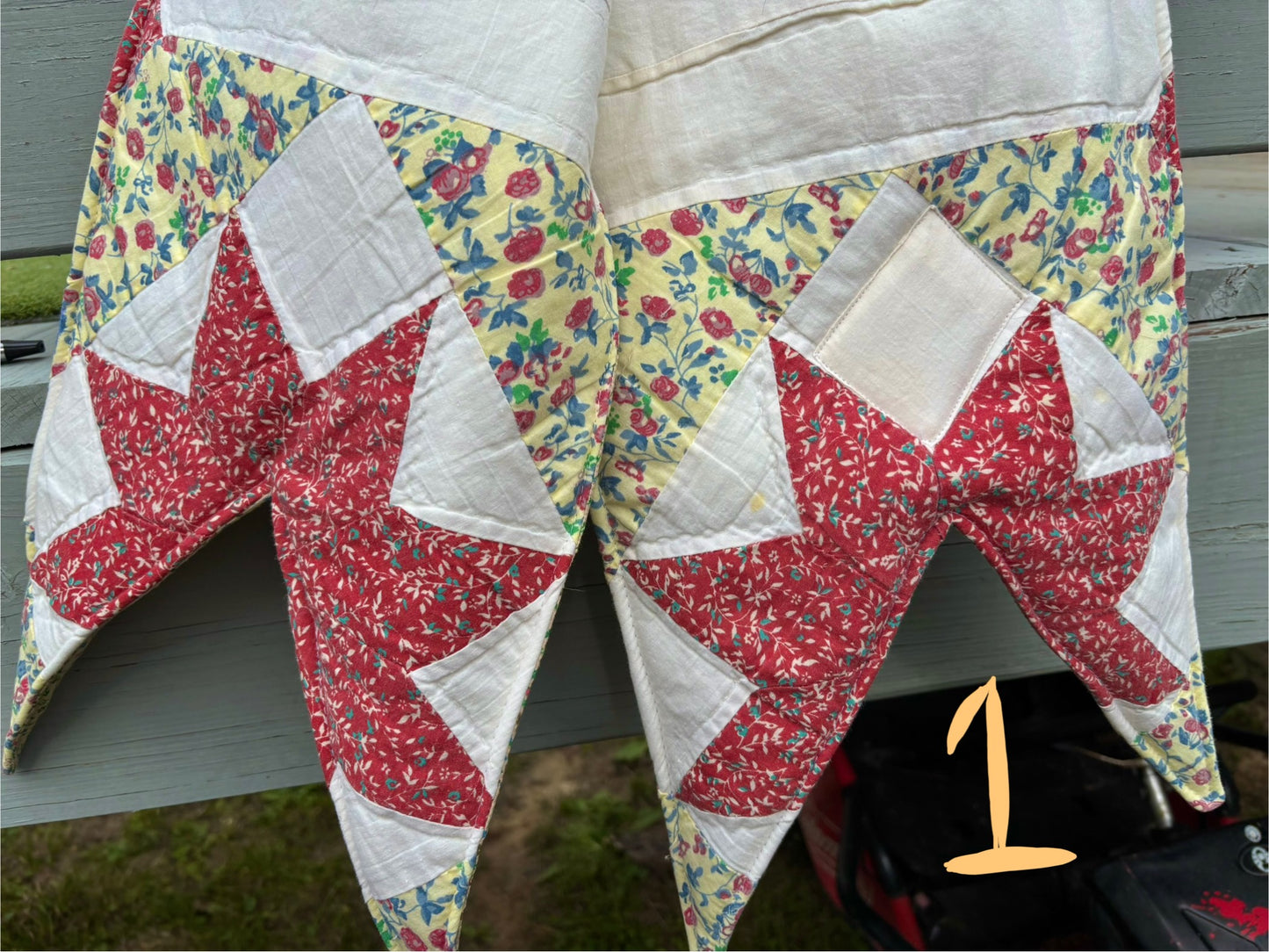 Red And Yellow Floral REVERSIBLE Bow Door Hanger/ Tree Topper