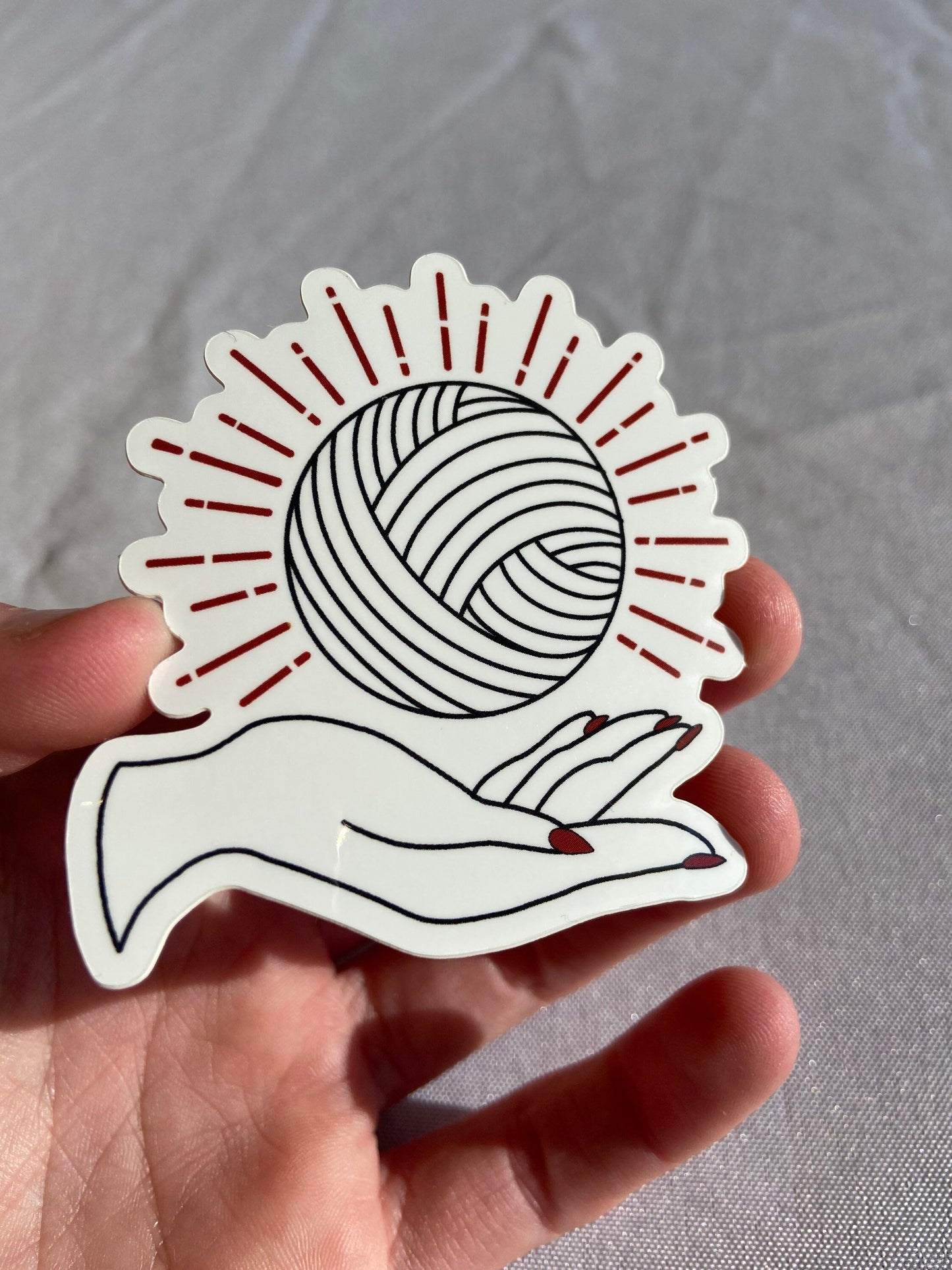 Boho Hand Yarn sticker / Crochet, Knit, Fiber Art, Yarn, Funny, Cute, Waterproof