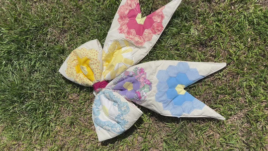 Flower Block Vintage Quilt Door Bow Hanger