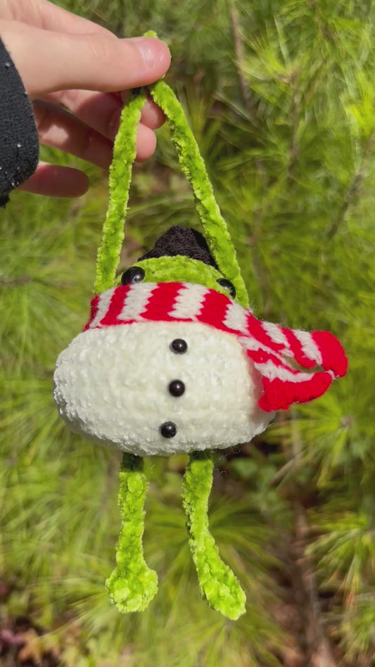 Snowman Frog Bag Charm